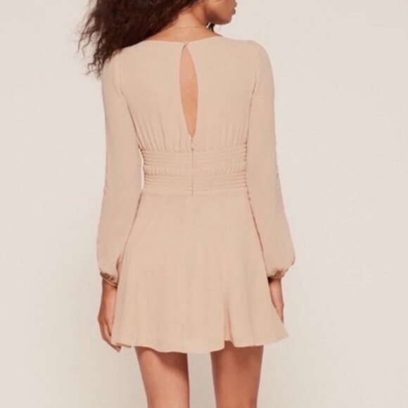 Reformation Wilder Minidress in Champagne/Nude, Size 2P - Picture 3 of 9